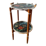 Pedestal table, round side table with serving trays