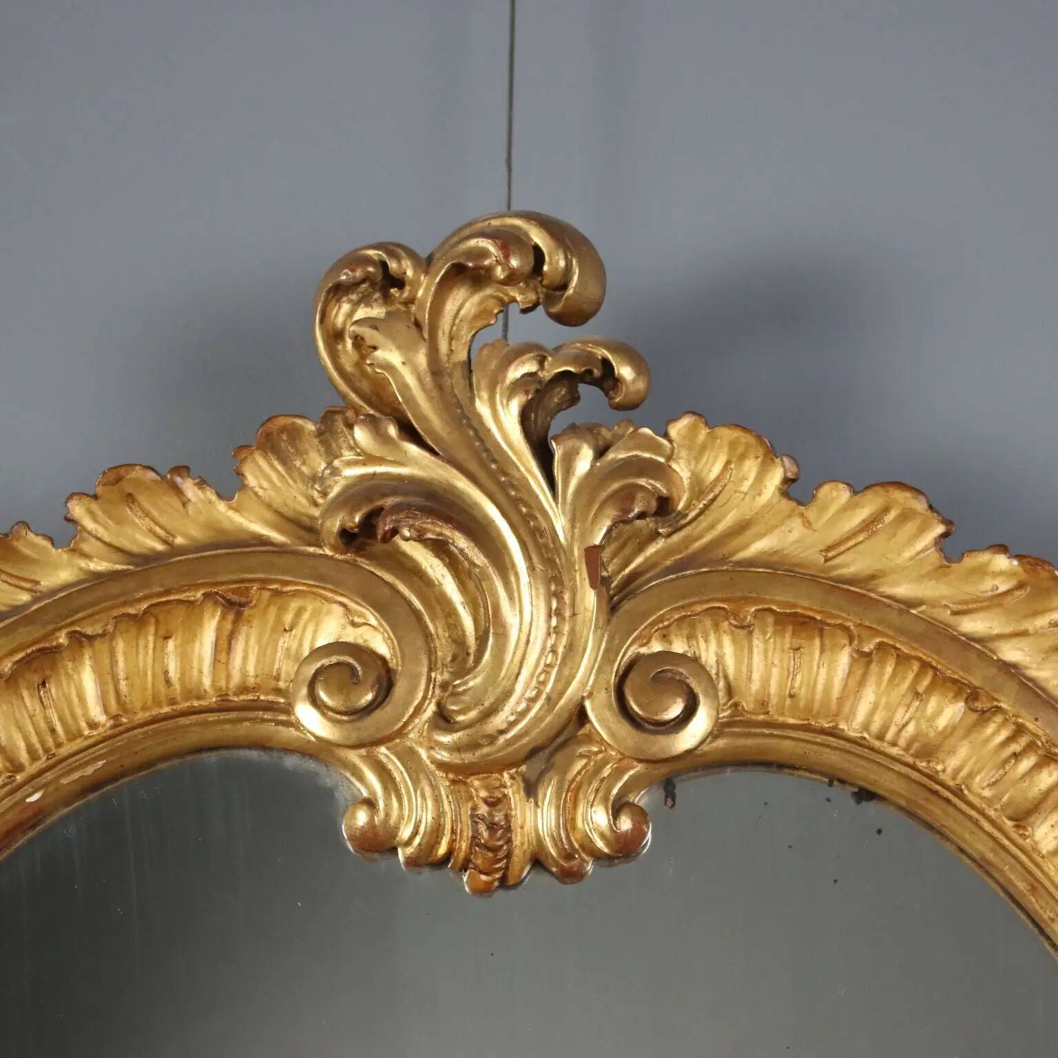 Antique baroque mirrors in carved wood, Italy, 19th century.