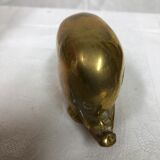 70s golden brass elephant paper press