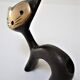 Blackened bronze brass cat wears zoomorphic pen Walter Bosse vintage