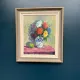 Original Swedish Oil on Canvas – “Asters in a Ceramic Vase” by Eric Lundgren – Signed – Vintage and Framed – 60 × 54 cm (23.6" × 21.3")