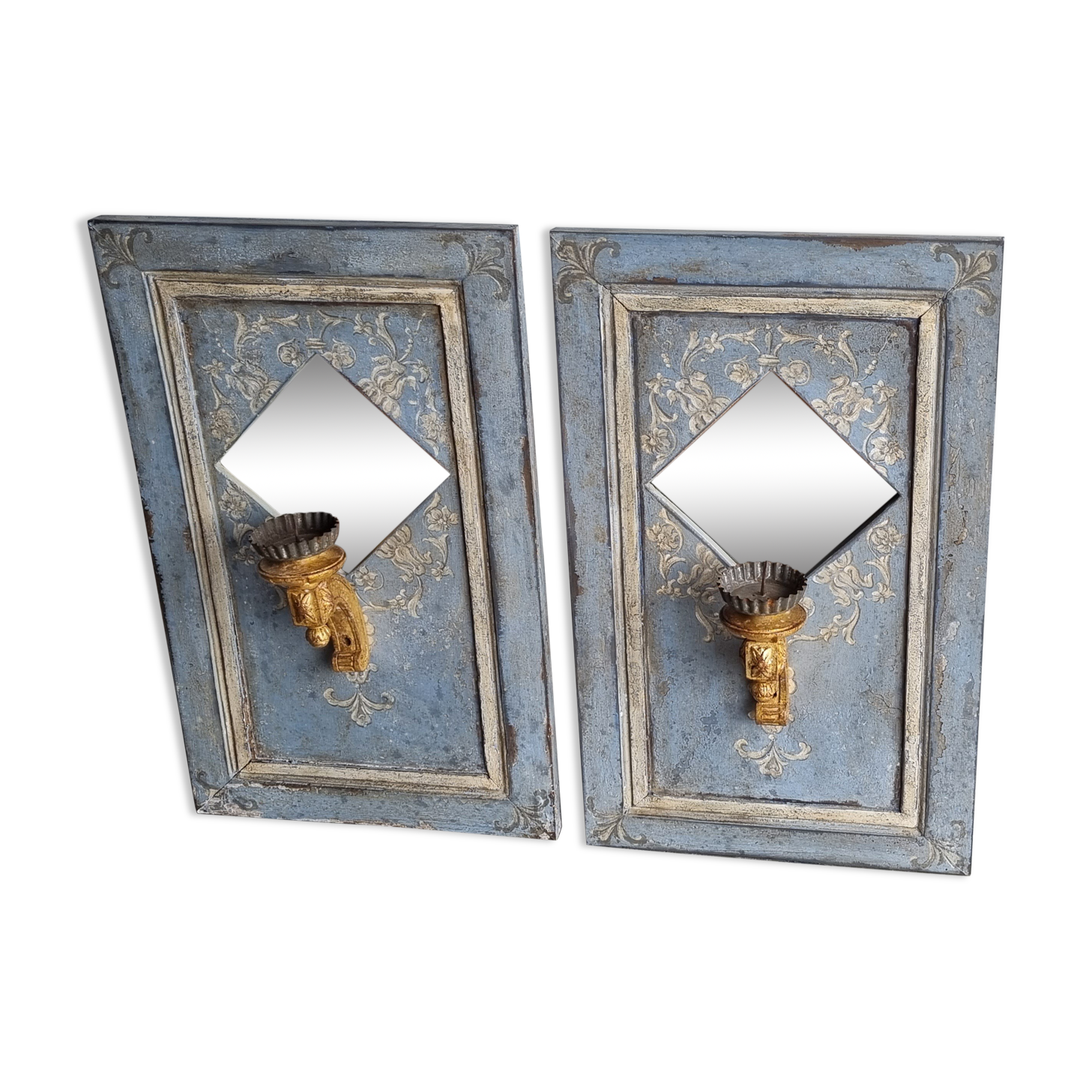 Pair of mirror, wall lamp