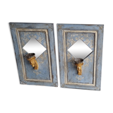 Pair of mirror, wall lamp