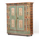 Rustic Weathered Farmhouse Folk Art Painted Bridal Cabinet