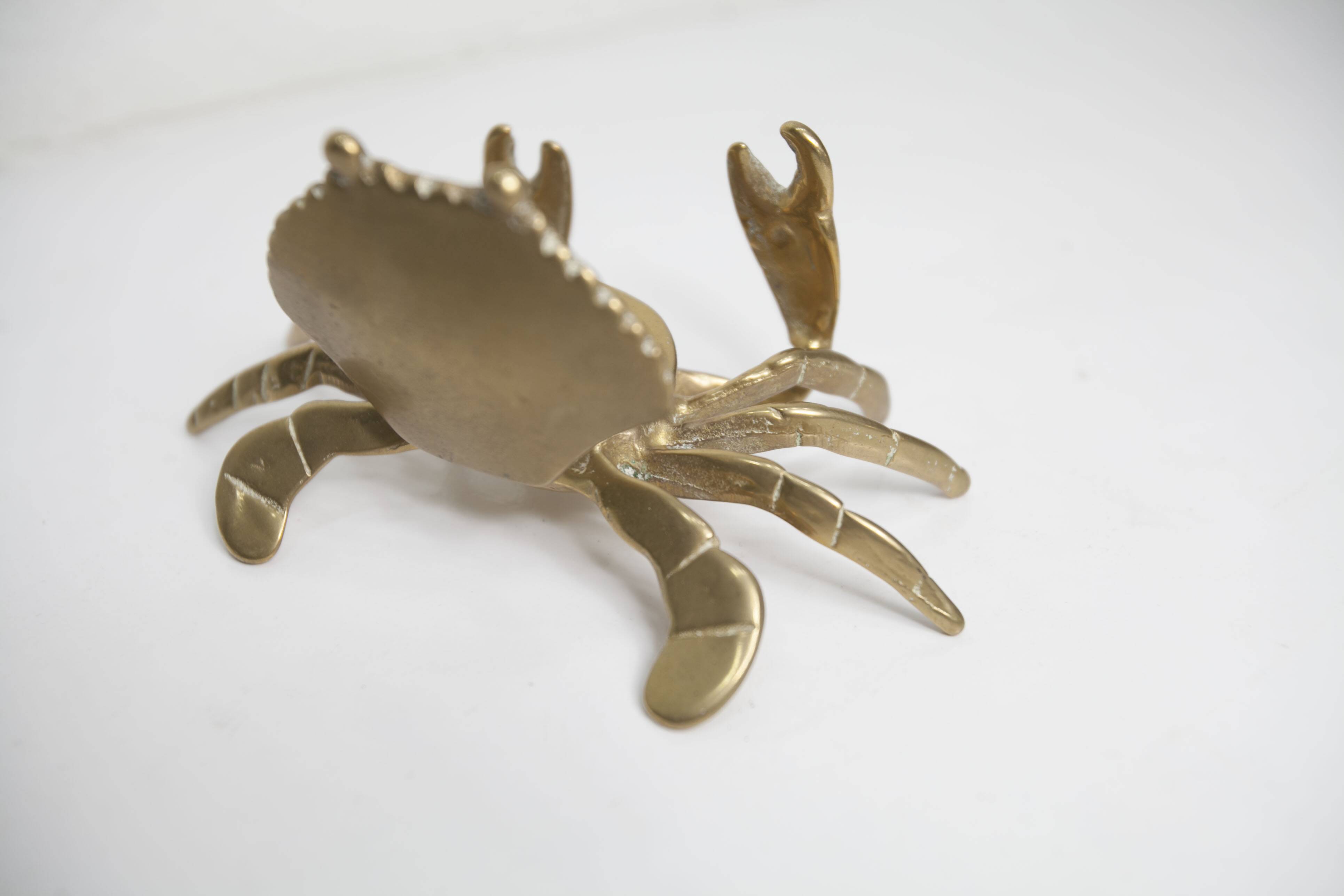Solid brass crab ashtray 1960