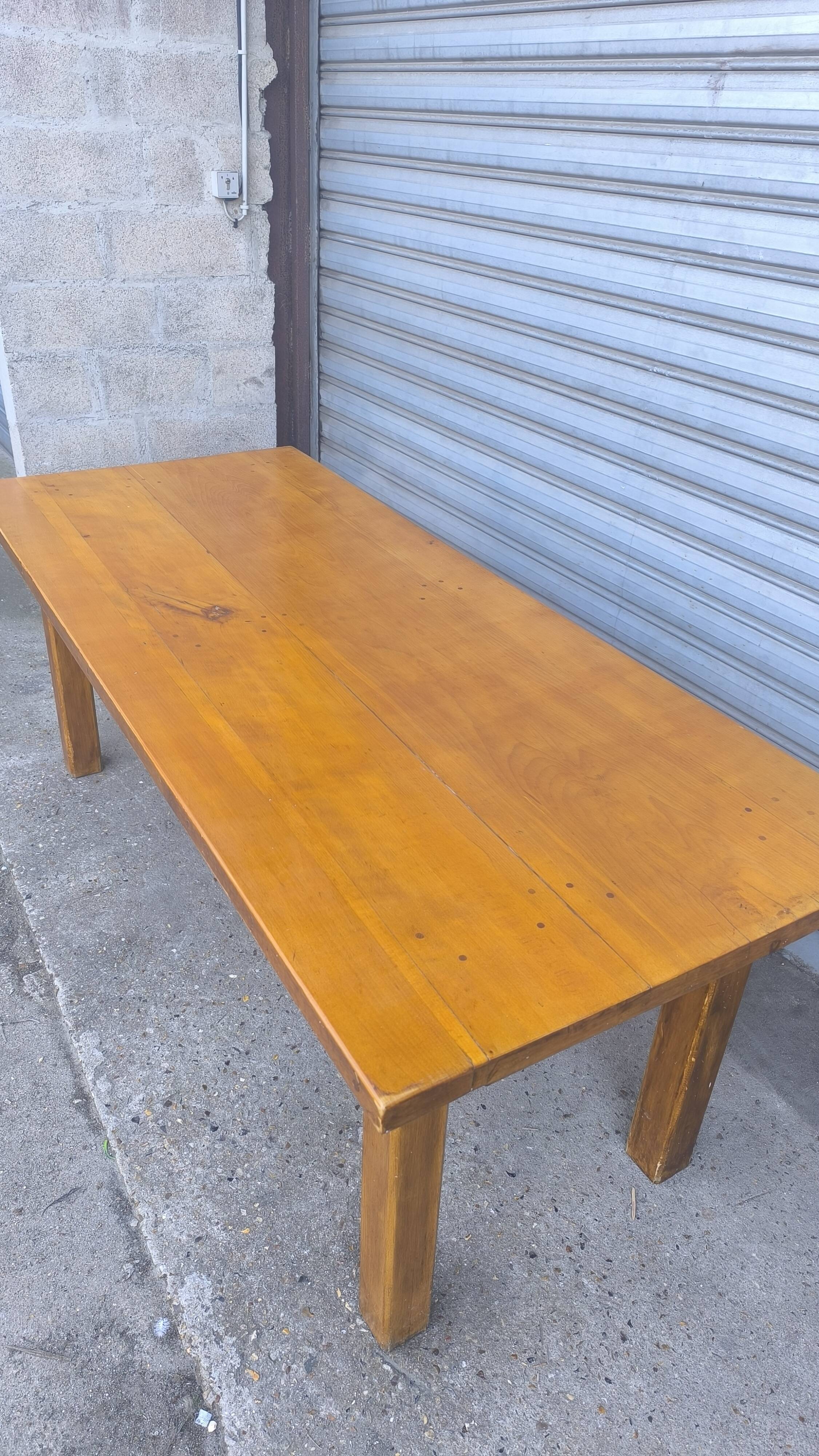 Solid elm farmhouse table, 1960s
