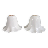 Paire d'abat-jour tulipe en porcelaine