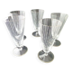 Set of 5 glass flutes engraved lined decoration art deco style