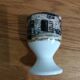 Coquetier faience blanche decoration hen rooster and chicks