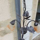 3-spoke glass paste chandelier