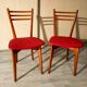 Pair of vintage wooden and leatherette chairs