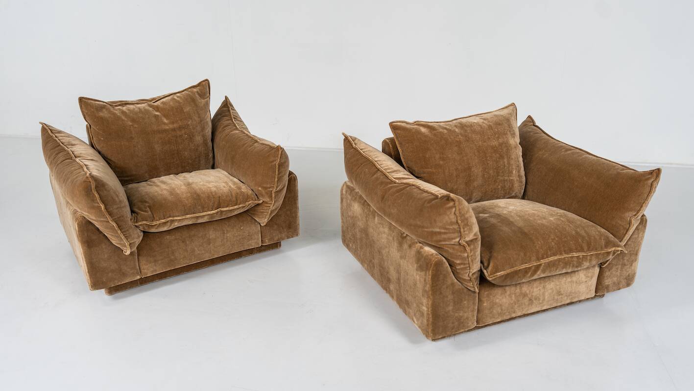 Mid-Century Modern Pair of Armchairs "Cado" by Gunnar Gravesen and David Lewis Divano for ICF, Italy