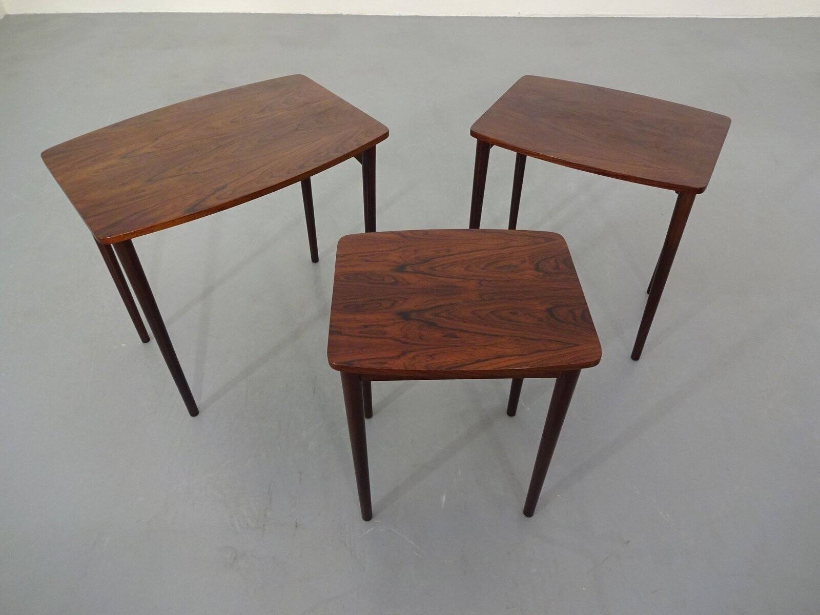 Danish Rosewood Nesting Tables, 1960s, Set of 3
