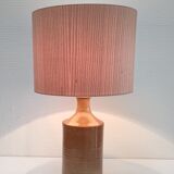 Lamp foot glazed stoneware ochre and vintage cylindrical cream