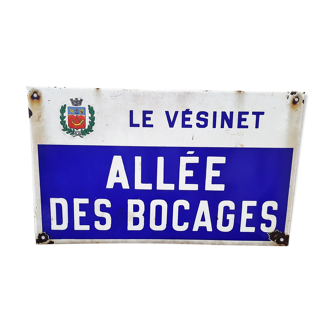 Plaque émaillée de rue de la ville Le Vésinet