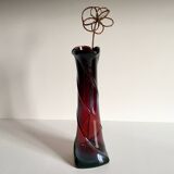 Art deco iridescent crystal vase