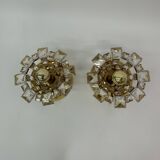 Set of 2 Palwa crystal wall lamps , 1970’s Germany