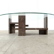 Table basse vintage en granit par Willy Ballez, 1970