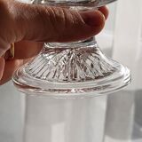 10 vintage stemmed glasses in molded glass