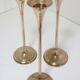 Trio of brass scandinavian candlesticks