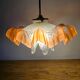 "Oriental Tulips" light suspension - blown glass in pink-orange
