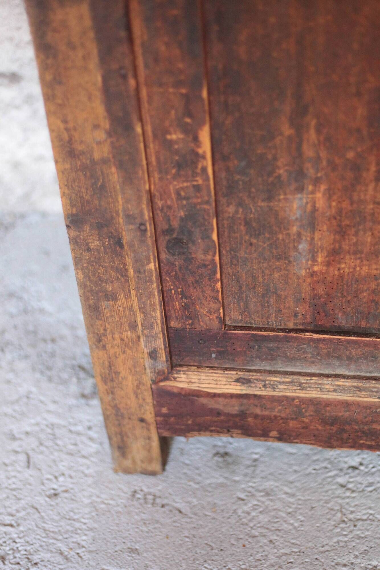 Antique wooden cabinet with 1 door, storage unit, bonnetière, kitchen furniture.