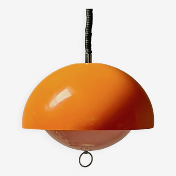Large Vintage Space Age Orange Acrylic Lamp, 1970s