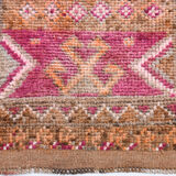 3x13 long hot pink vintage runner rug 399x81cm