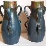 Duo of Flemish pottery of Charles and Auguste Maes early twentieth century