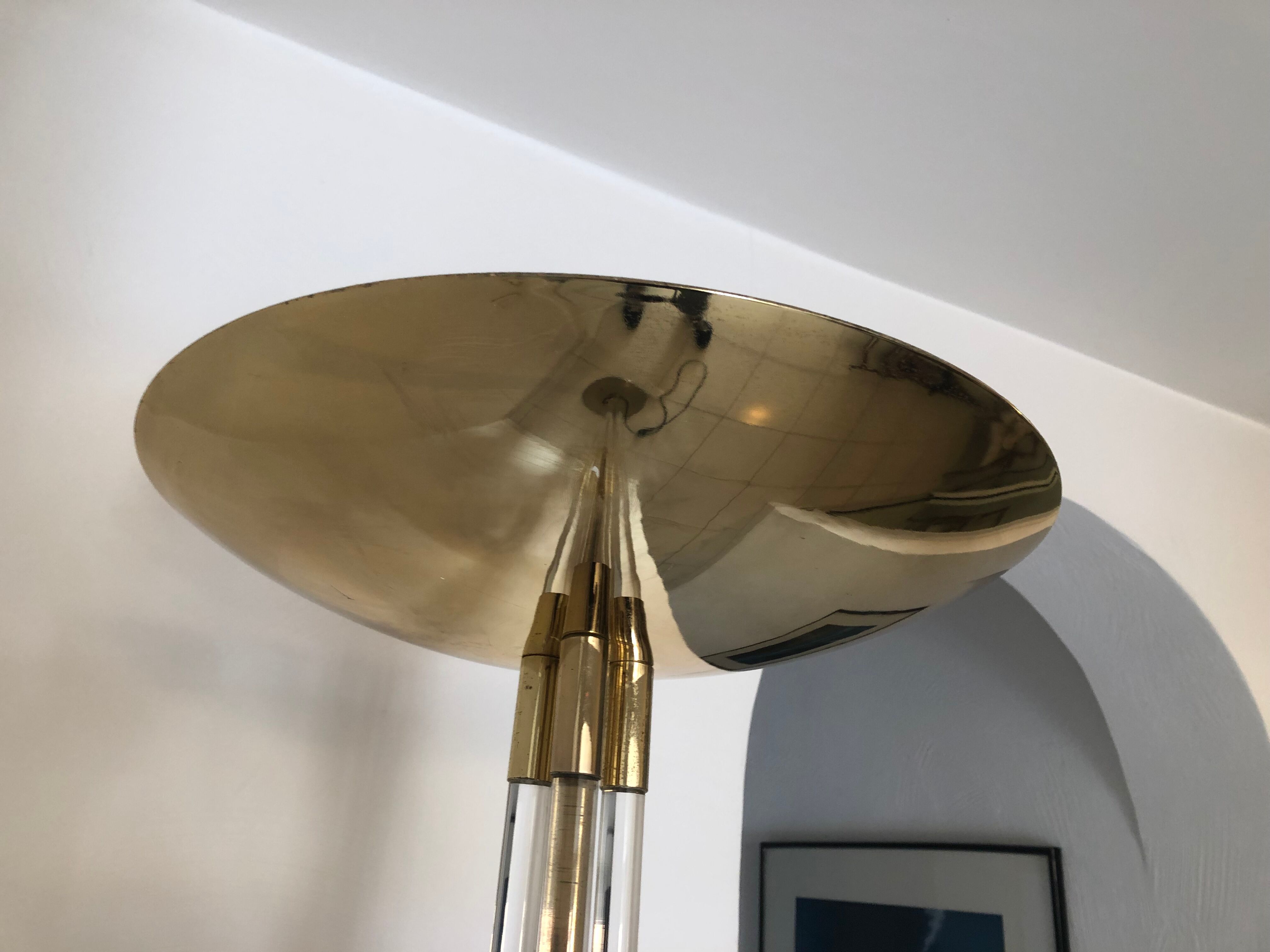 Design floor lamp in plexiglass and brass