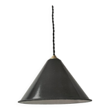 Enamelled sheet metal cone pendant light