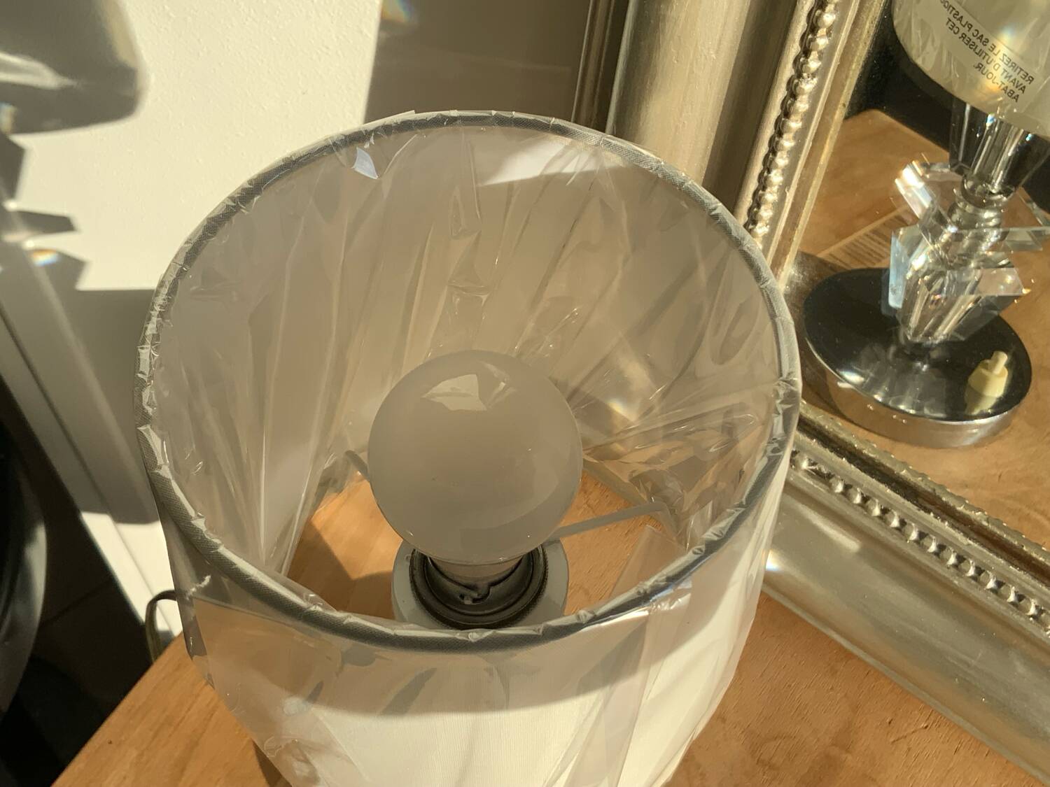 Vintage lamp in crystal and chrome French manufacture PL Shade