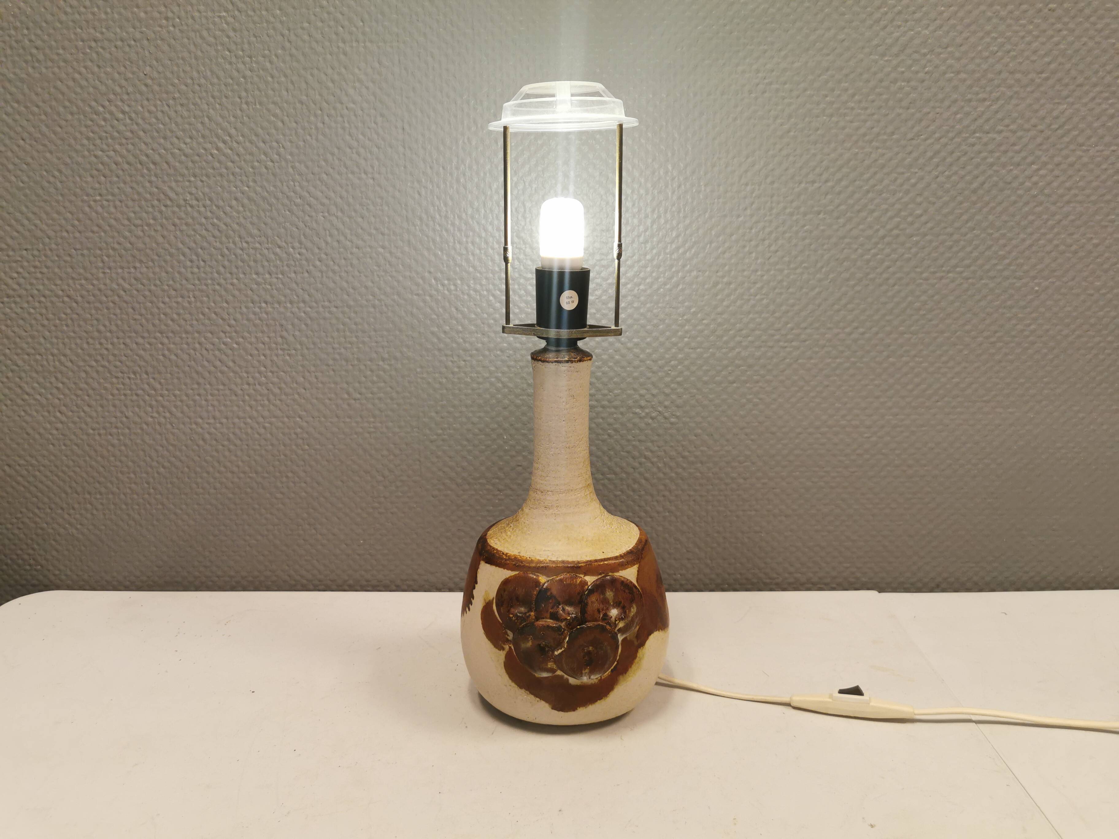 Ceramic table lamp designed by Axel Larsen Denmark for his own company Axella 1970s