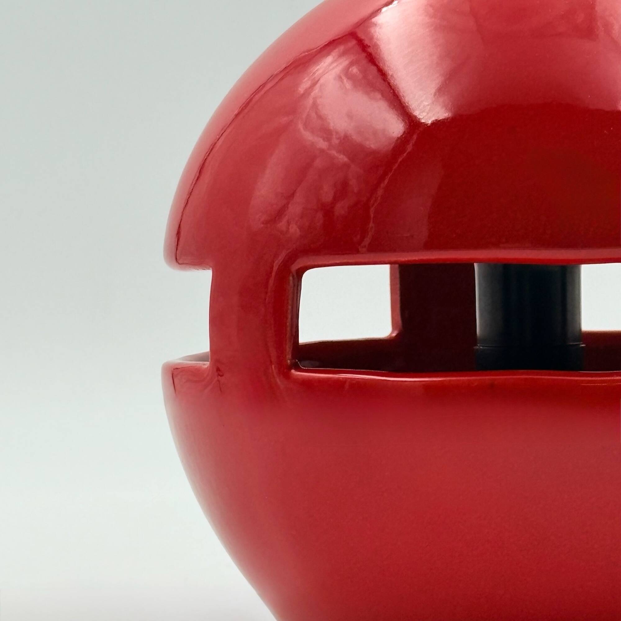 Red Space Age lamp in ceramic, Italy, 1970s.