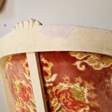 Louis XV style cabriolet armchair - floral velvet seat