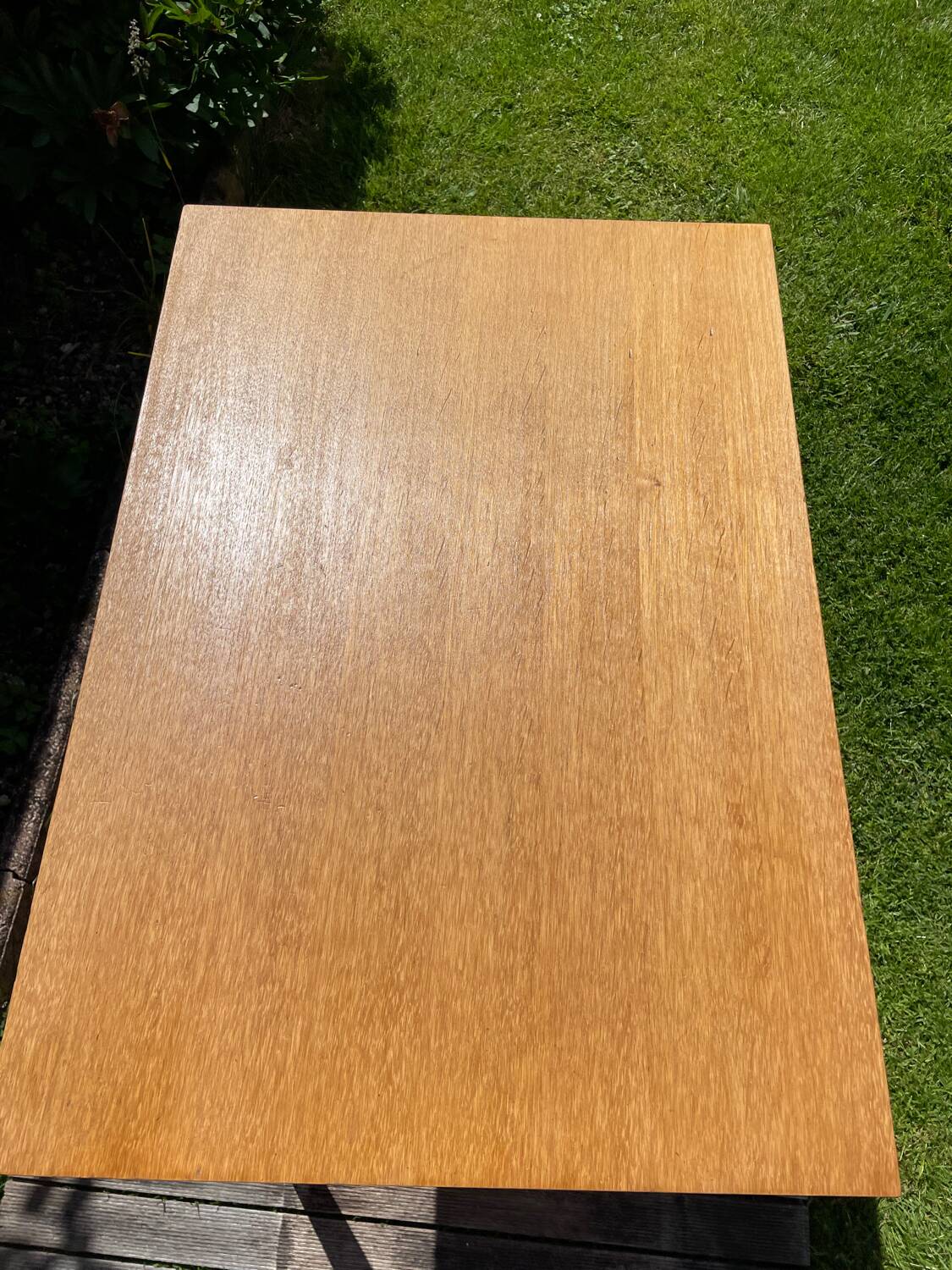 Vintage desk 1950-60 light oak compass legs