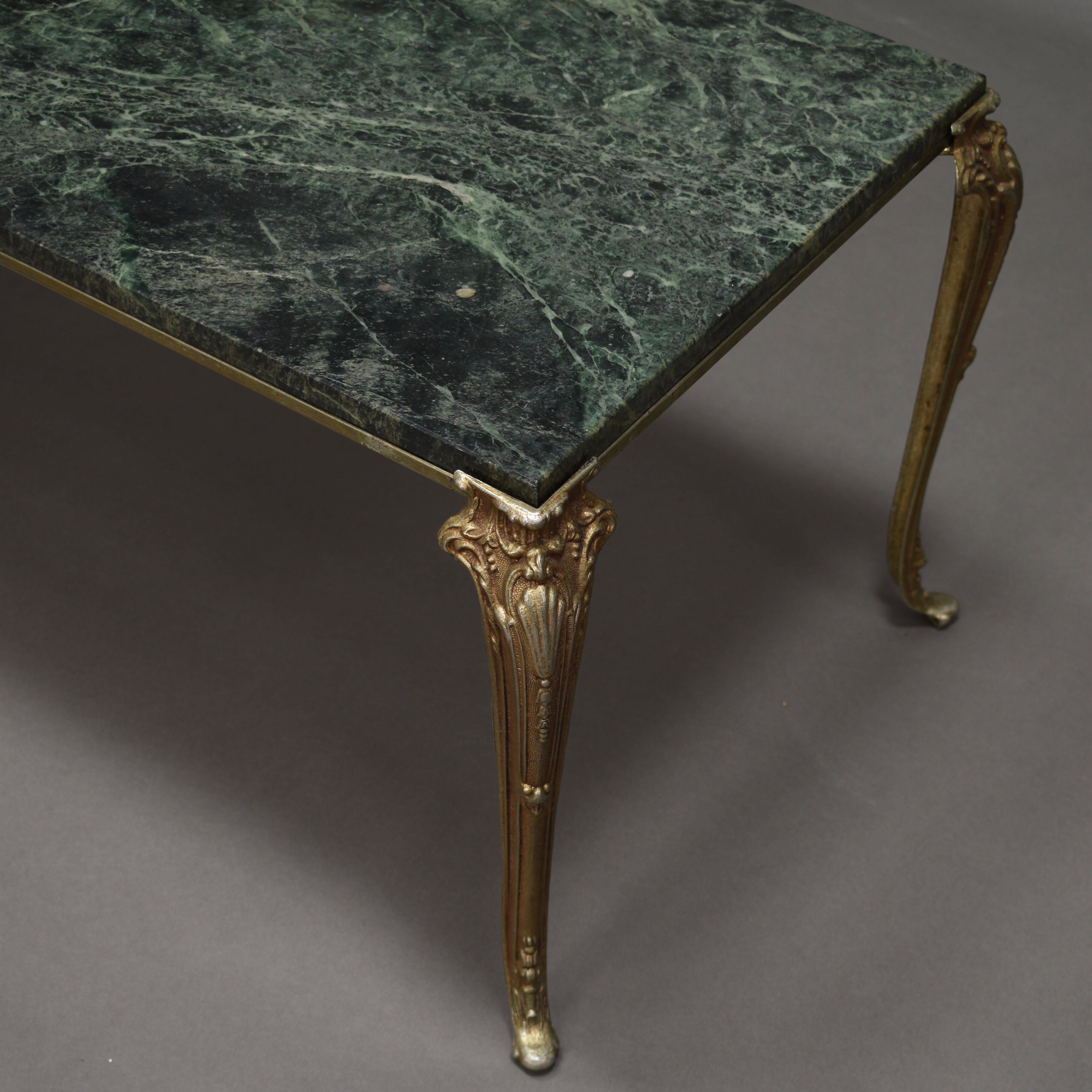 Green marble coffee table 1950's