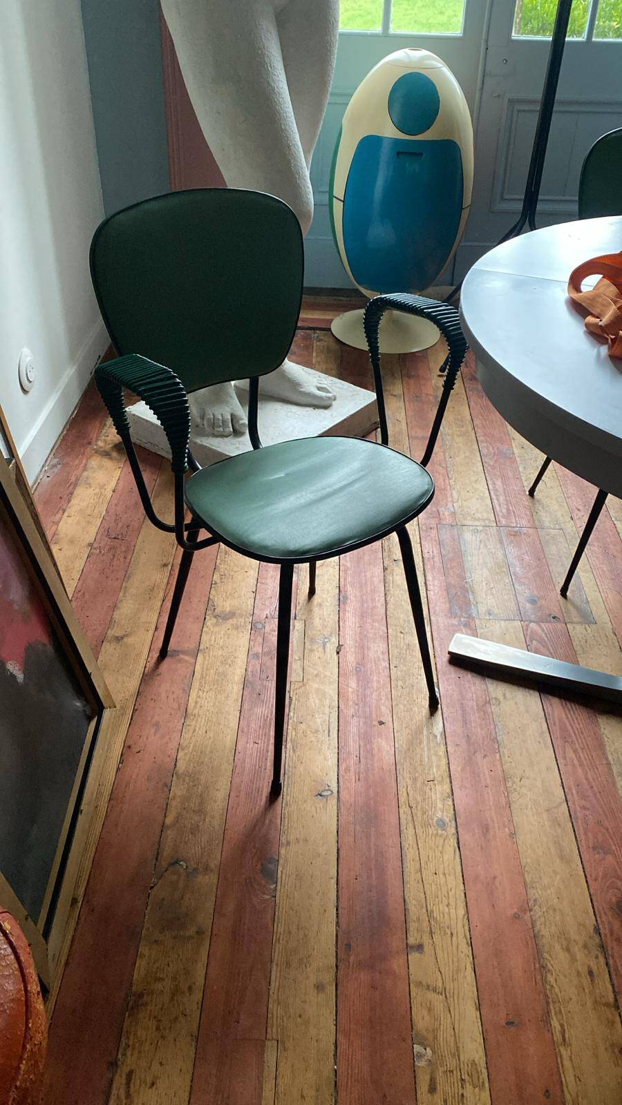 4 chaises vertes (Dans le gout de) jacques Hitier