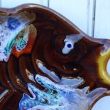 Assiette à poisson en faïence de Vallauris vintage française