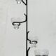Mid-century metal and glass pendant light from the 1960s.