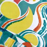 Original lithograph signed by jacques lagrange, abstract composition (landscape), 1974