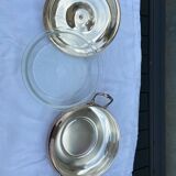 Silver-plated metal vegetable tureen
