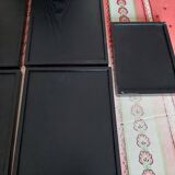 Set of 5 rectangular wooden serving trays