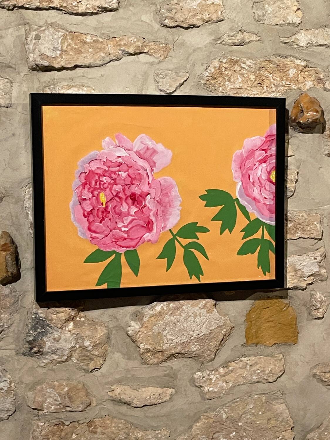 Peonies gouache painting