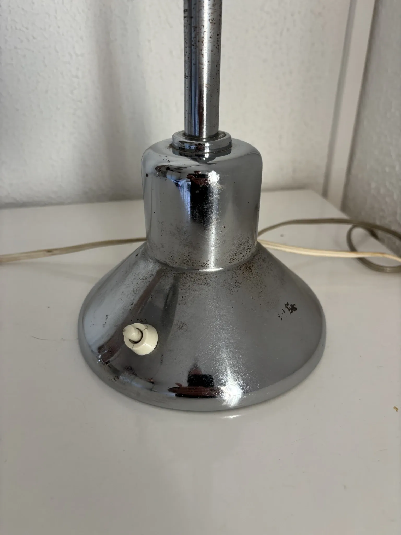 Pair of vintage 1940 Jumo 210 chrome desk lamps - 50 cm