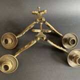 Paire de chandeliers de piano en bronze signés Gaveau, d'époque Art Nouveau
