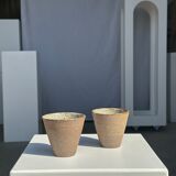 Set of 2 cups Indonesian ceramic (matte brown)