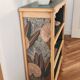 Renovated green cedar wood bookshelf