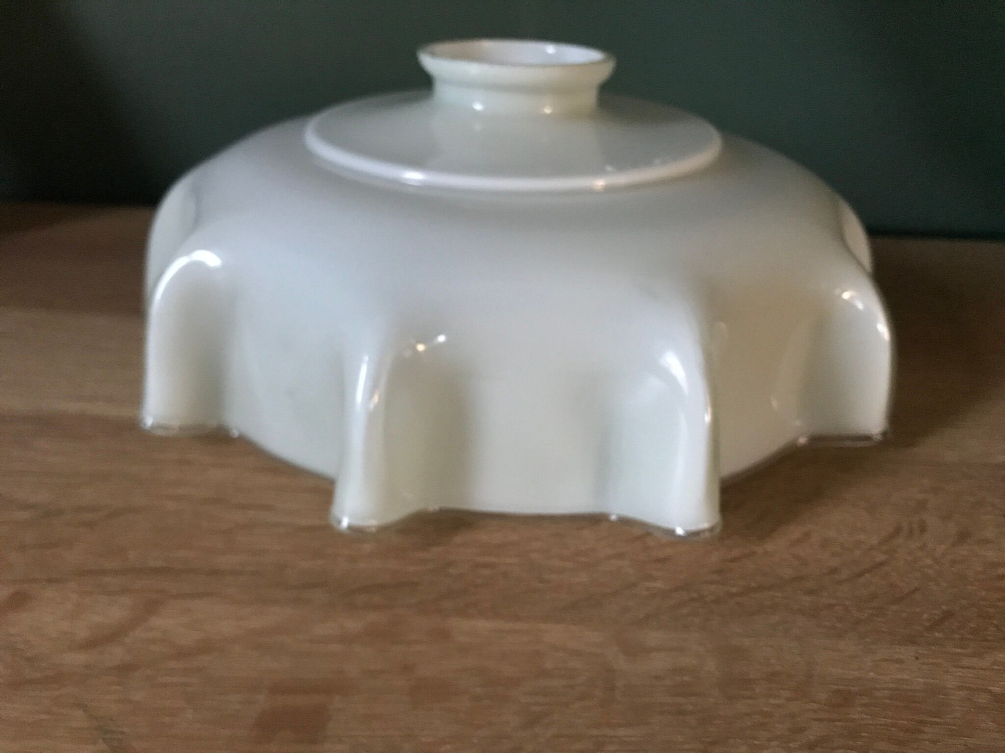 Old glass lampshade, pale green