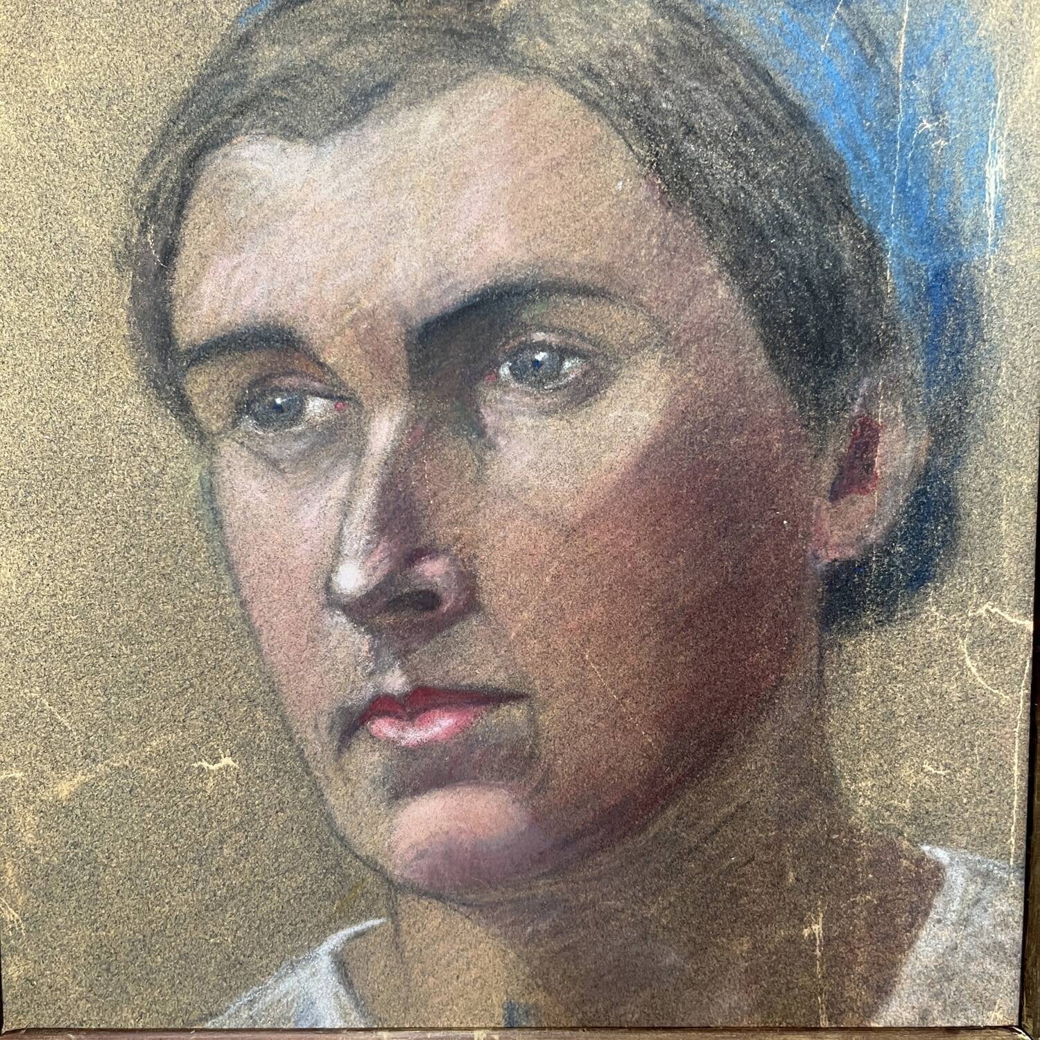 Painting early 20th century "The Woman in the Blue Turban"